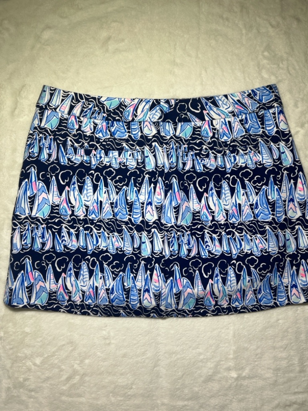 Lilly Pulitzer Colette Knot Skort Low Tide Navy Sails and Stripes - Picture 5 of 7